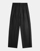 Signature Wool Pleated Trousers - Black
