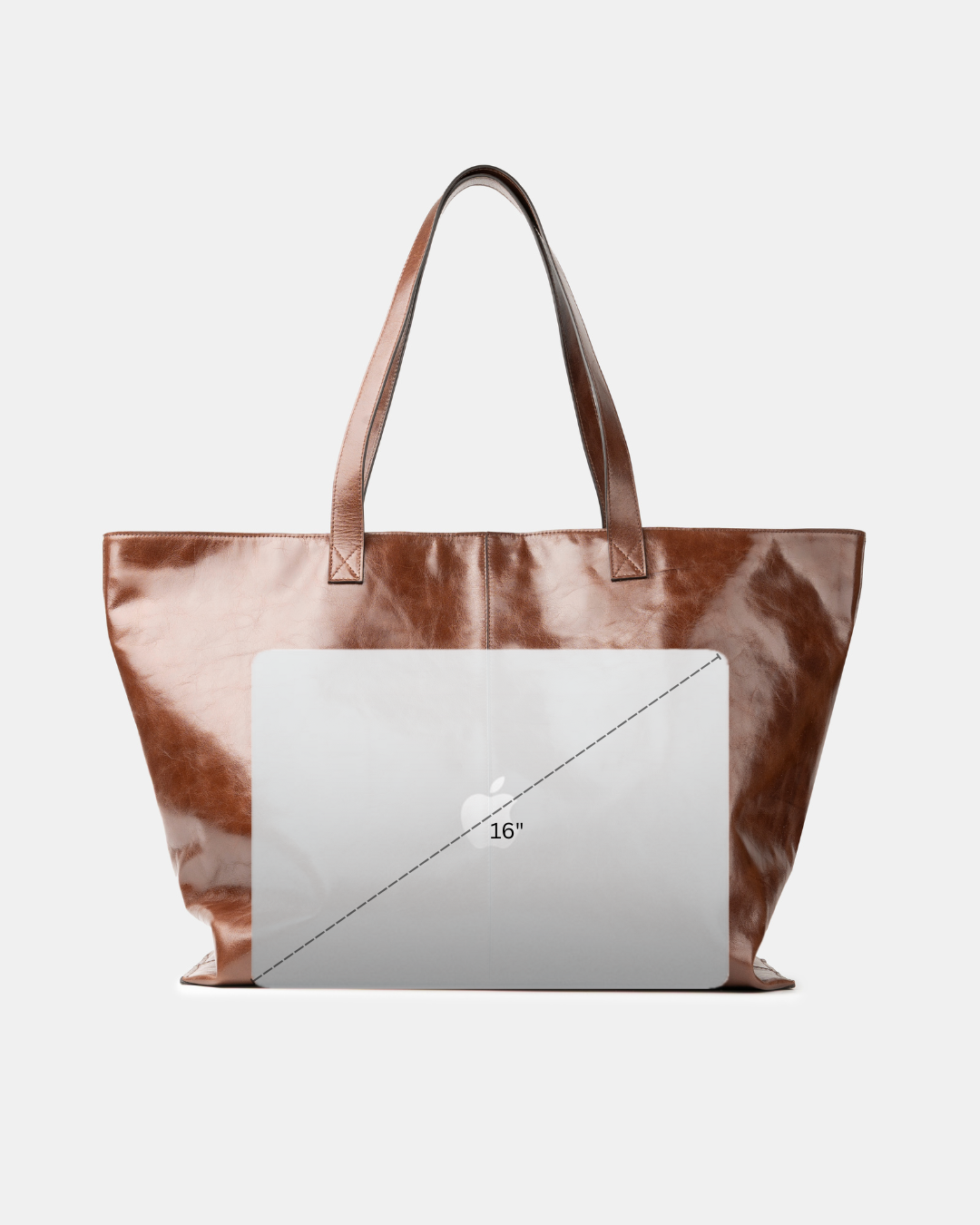 Maxi Leather Tote Bag - Cognac Brown | Pre Order