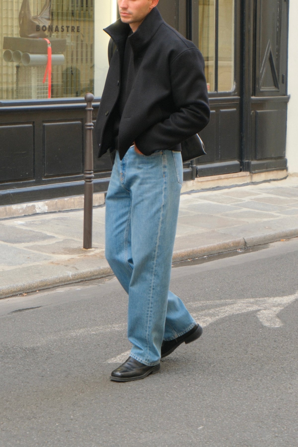 Relaxed Straight-Leg Jeans - Vintage Blue