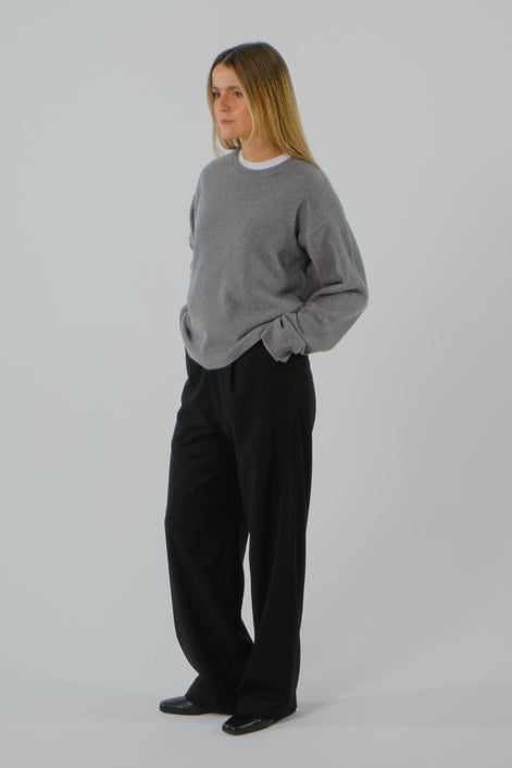 Wool Cashmere Crewneck - Grey