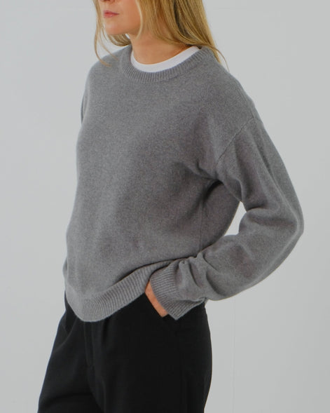 Wool Cashmere Crewneck - Grey