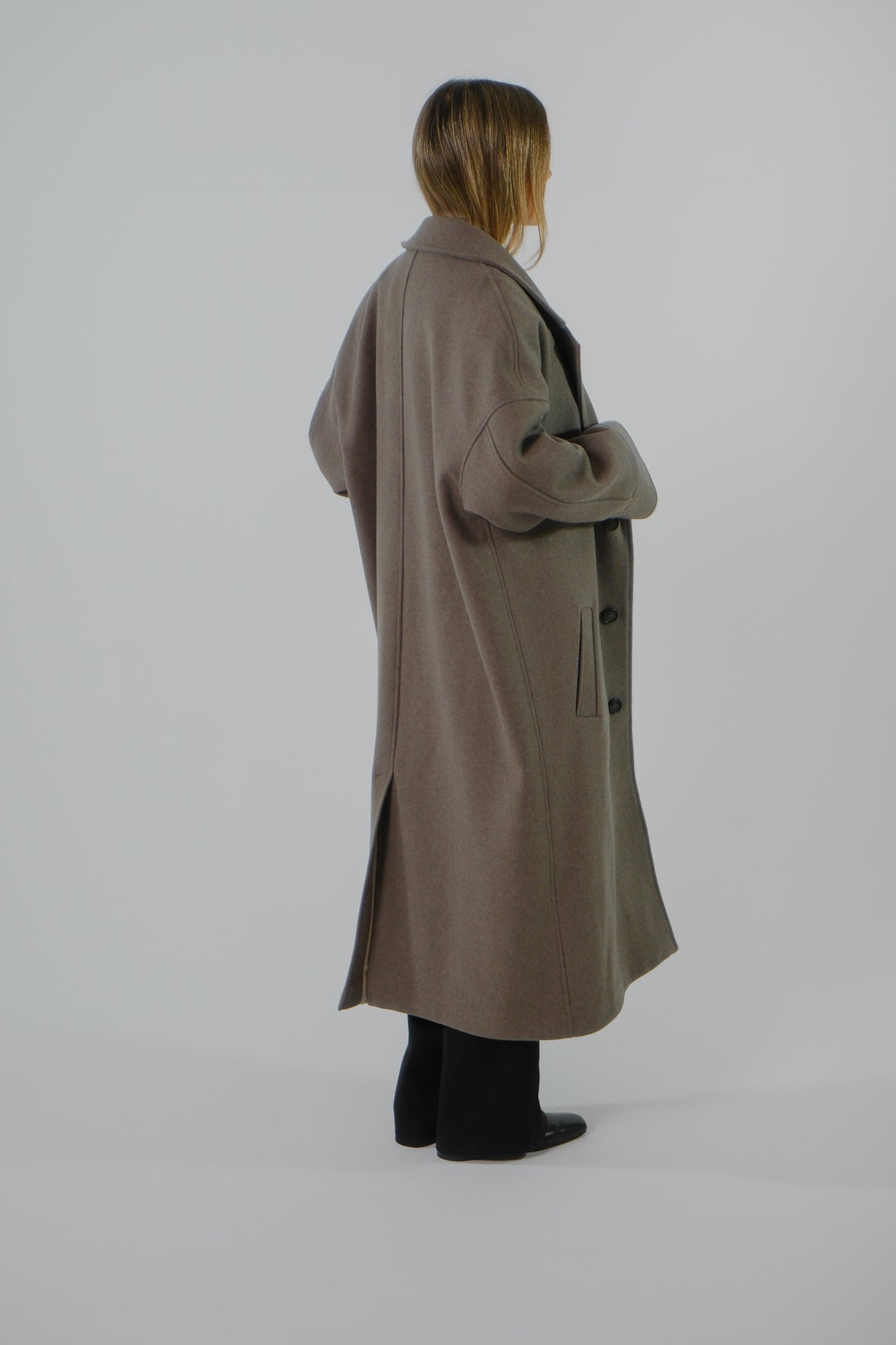 Wool Cashmere Coat - Taupe | SAMPLE