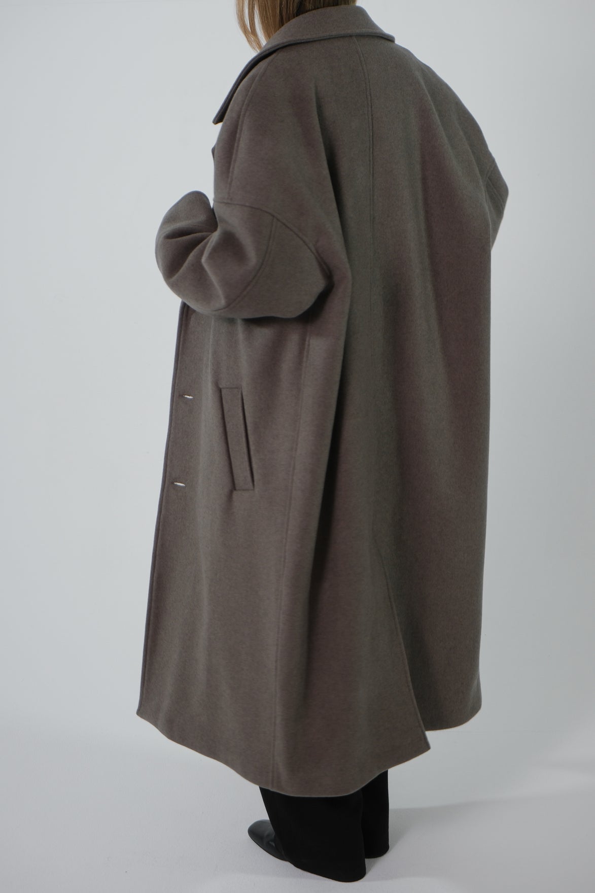 Wool Cashmere Coat - Taupe | SAMPLE
