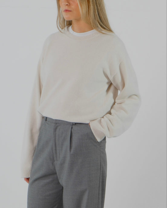 Wool Cashmere Crewneck - Cream | Pre Order
