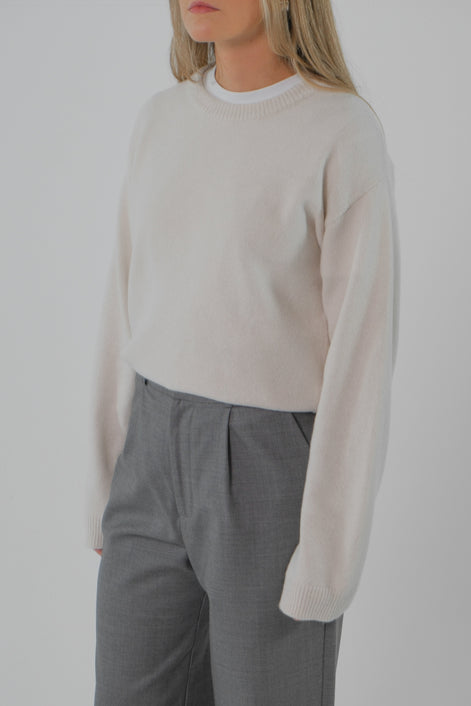 Wool Cashmere Crewneck - Cream | Pre Order