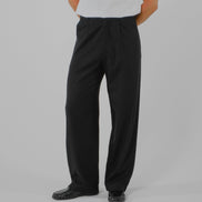 Signature Wool Pleated Trousers - Black