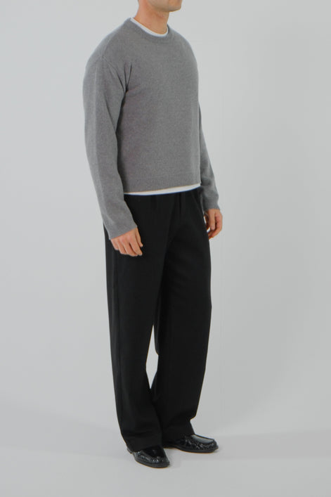Wool Cashmere Crewneck - Grey
