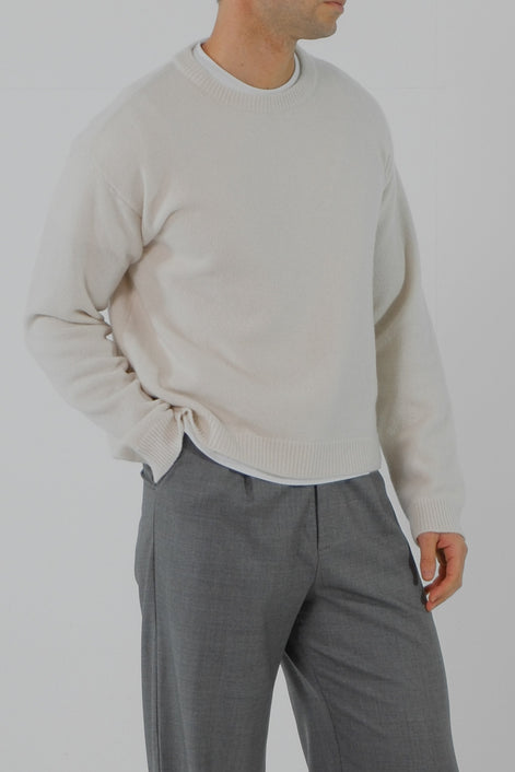 Wool Cashmere Crewneck - Cream | Pre Order