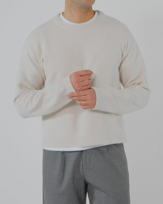 Wool Cashmere Crewneck - Cream | Pre Order