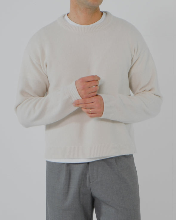 Wool Cashmere Crewneck - Cream | Pre Order