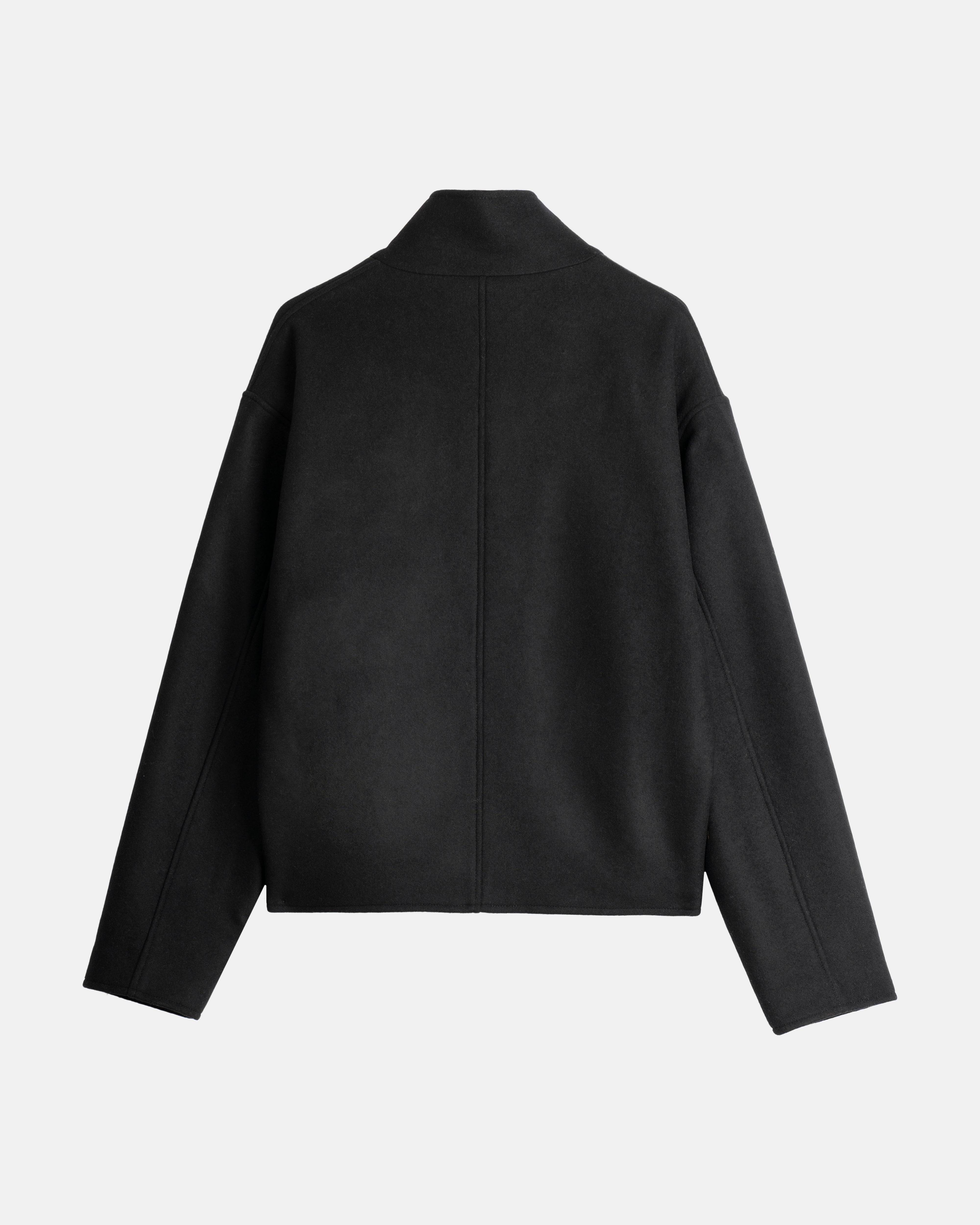High Collar Wool Jacket - Black – ADELA THE STUDIO