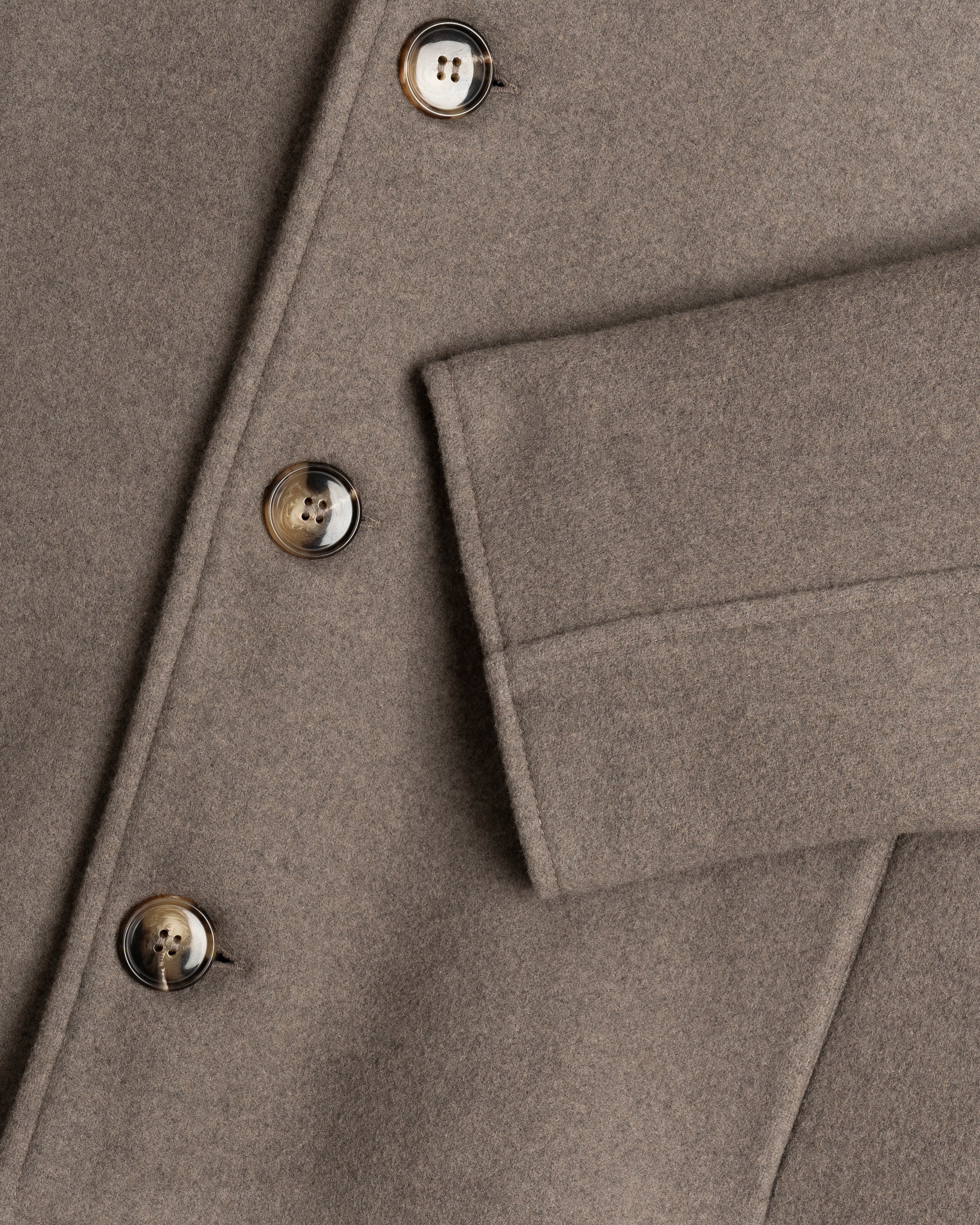 High Collar Wool Jacket - Taupe
