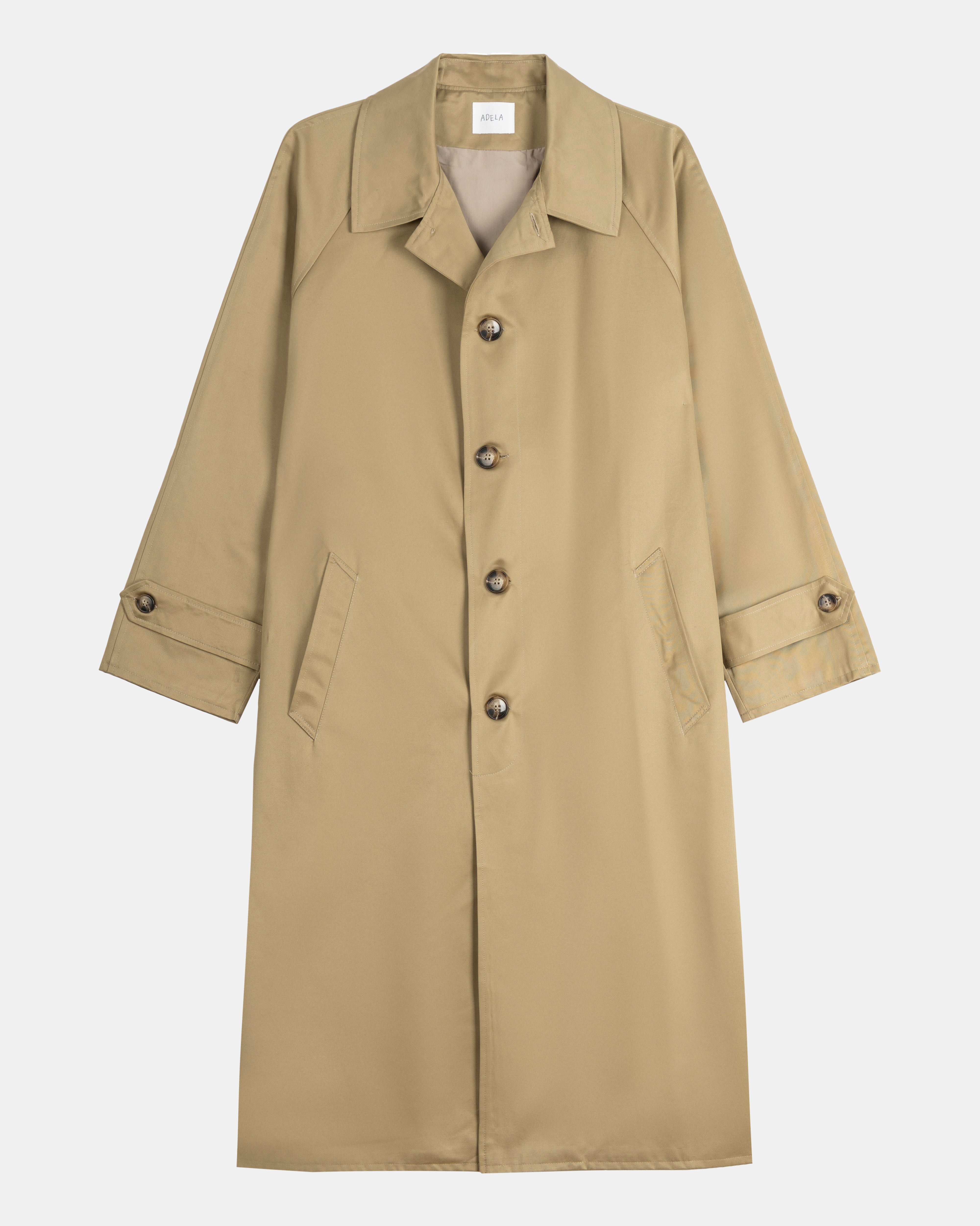 DADDY MIDI TRENCH COAT Sサイズ MIX Cotton Nylon Utility Sandy Tan Midi Trench Coat