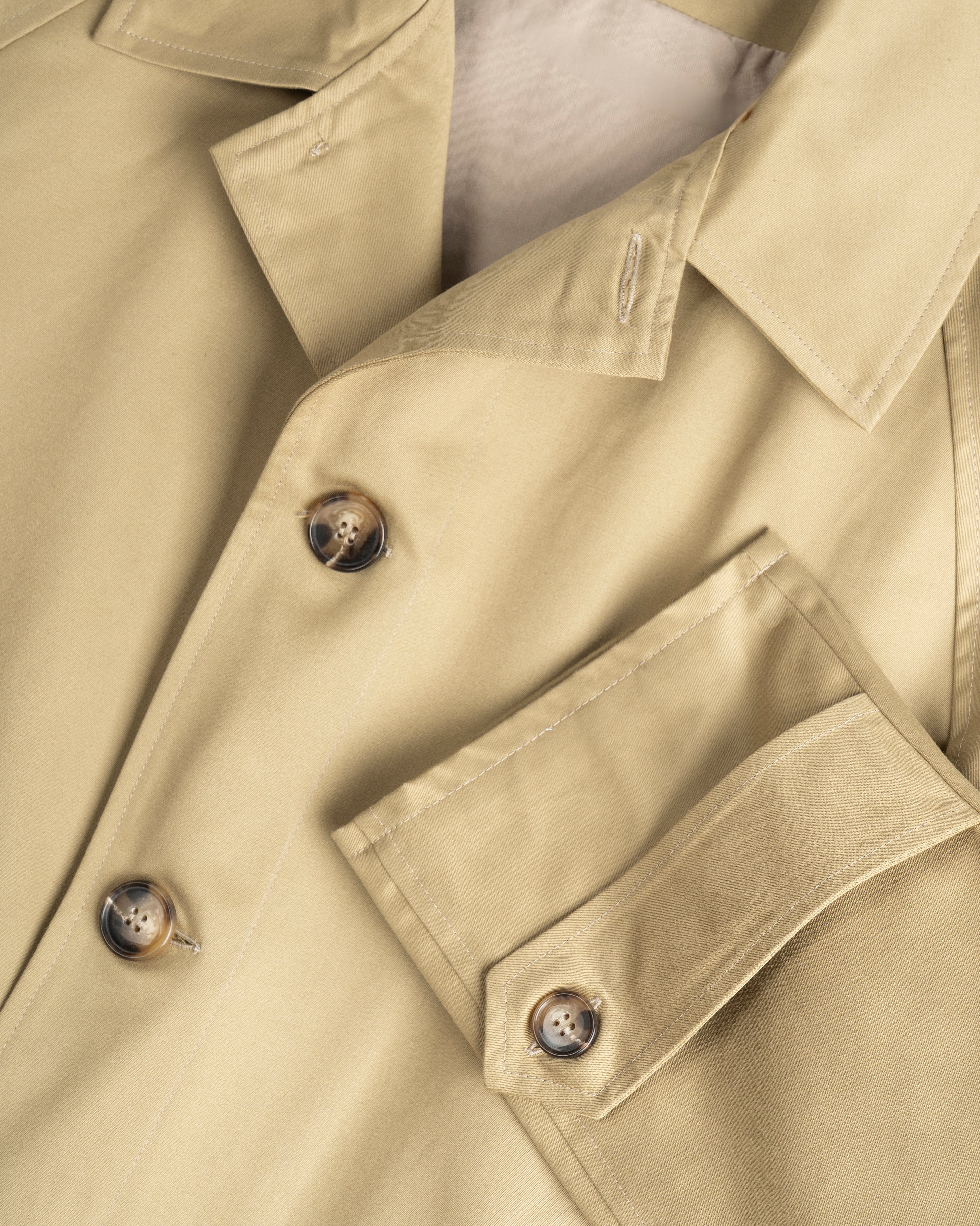 Beige Cotton Trench Coat - Oversized fit, Vintage feel | ADELA THE