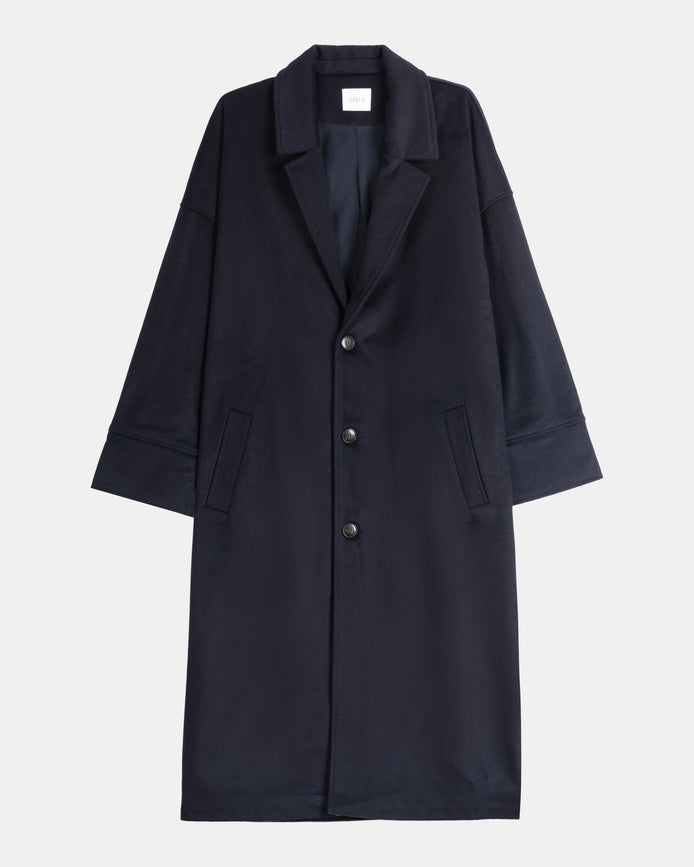 Wool Cashmere Coat - Navy | FINAL SALE
