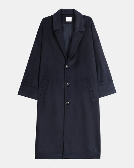 Wool Cashmere Coat - Navy | FINAL SALE