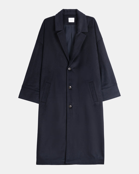 Wool Cashmere Coat - Navy | FINAL SALE