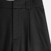 Signature Wool Pleated Trousers - Black