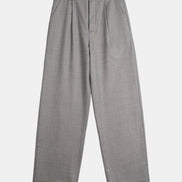 Signature Wool Pleated Trousers - Grey