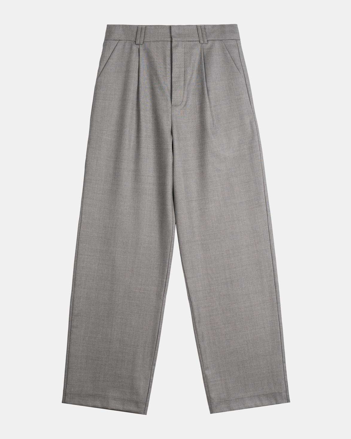 Signature Wool Pleated Trousers - Grey