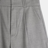 Signature Wool Pleated Trousers - Grey