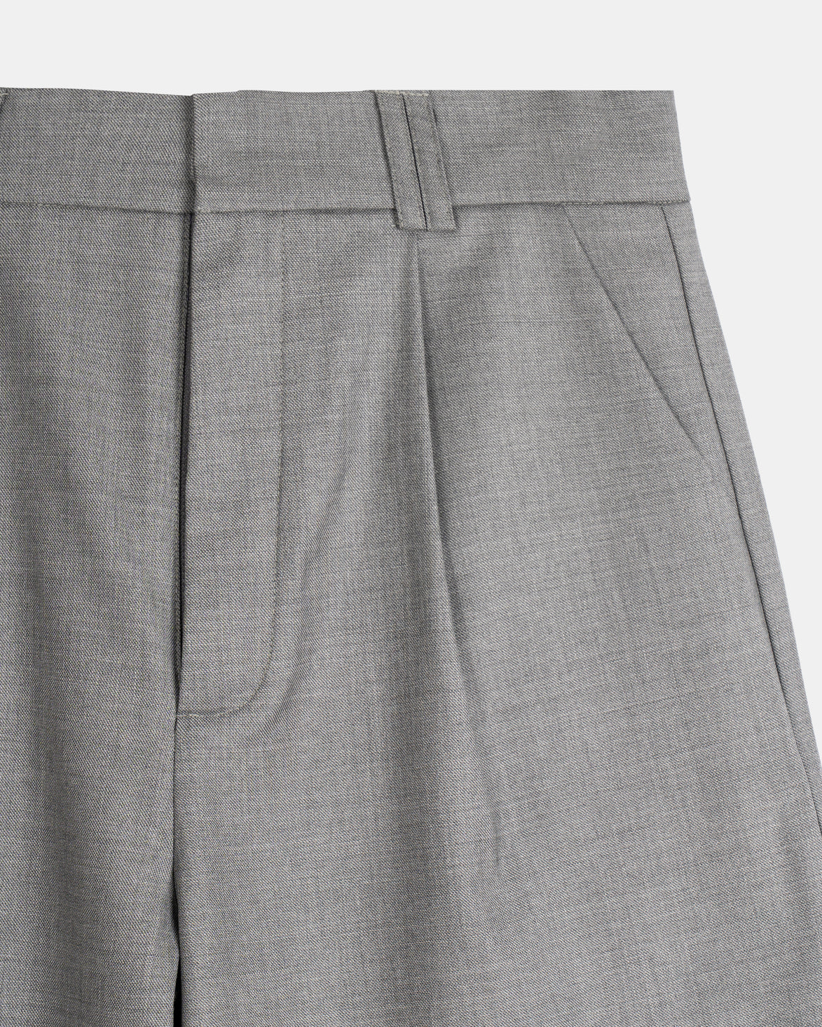 Signature Wool Pleated Trousers - Grey