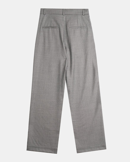 Signature Wool Pleated Trousers - Grey