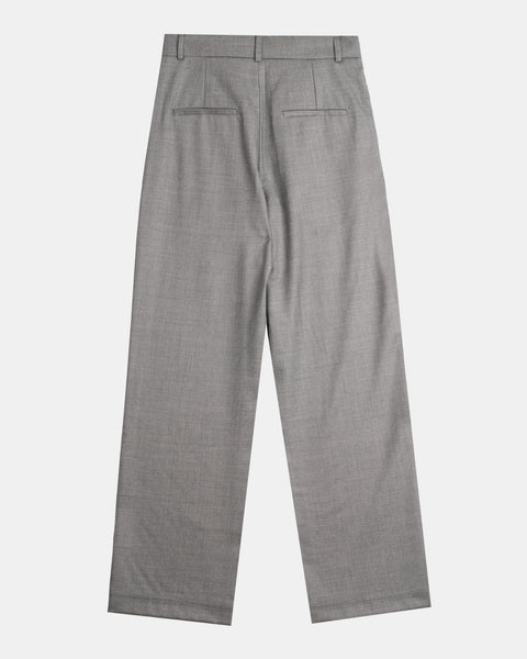 Signature Wool Pleated Trousers - Grey