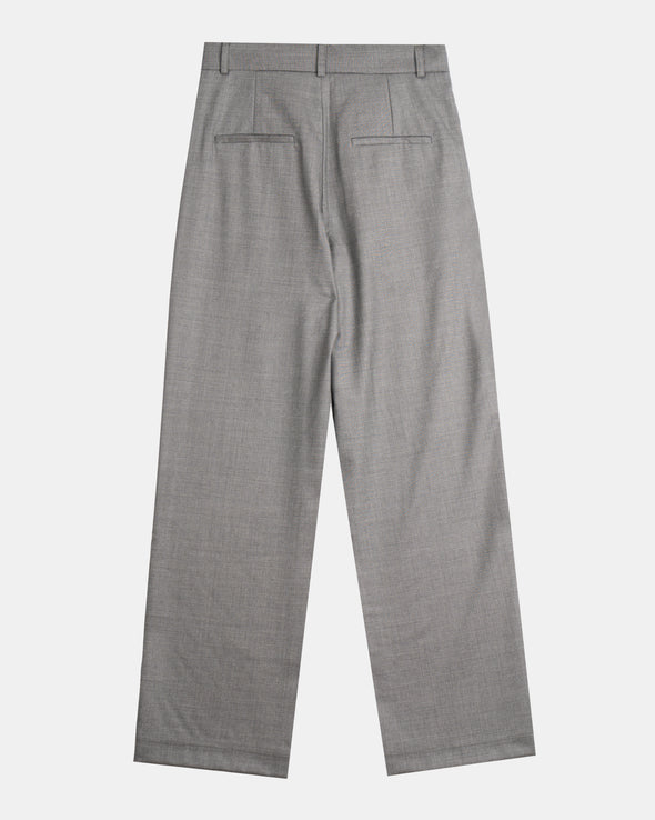Signature Wool Pleated Trousers - Grey