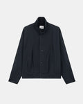 High Collar Blouson Jacket - Navy