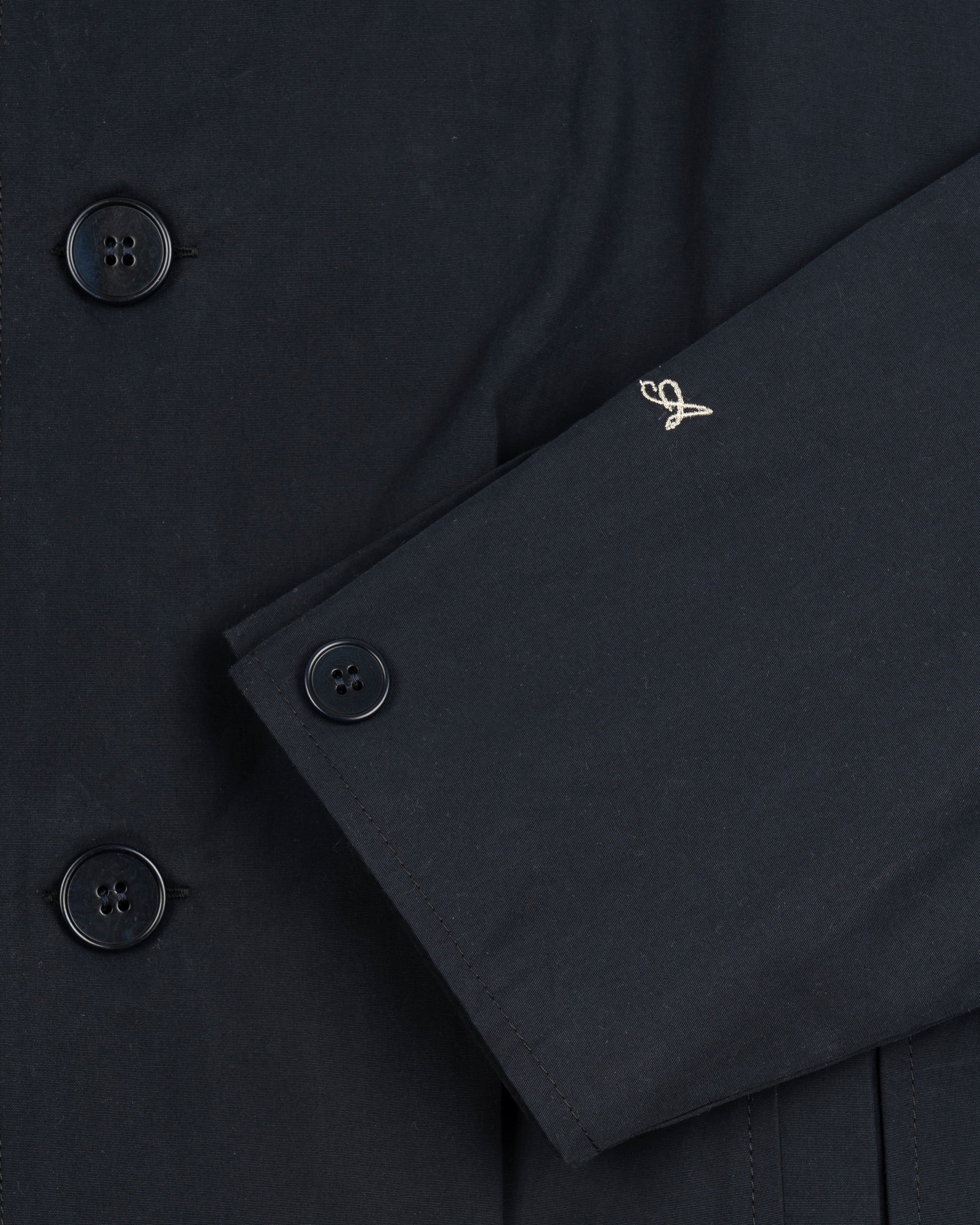 High Collar Blouson Jacket - Navy