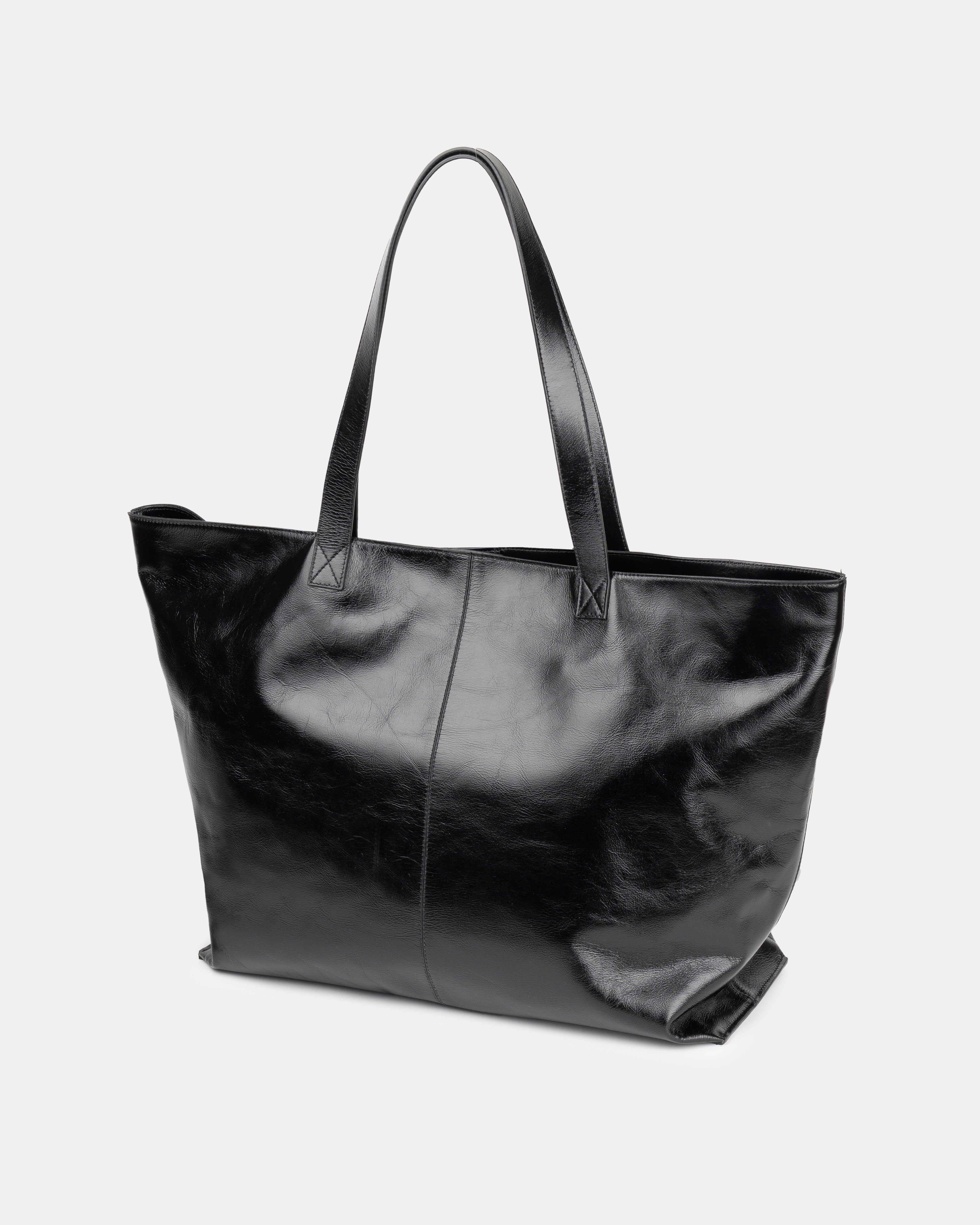 Maxi Leather Tote Bag - Black | Pre Order