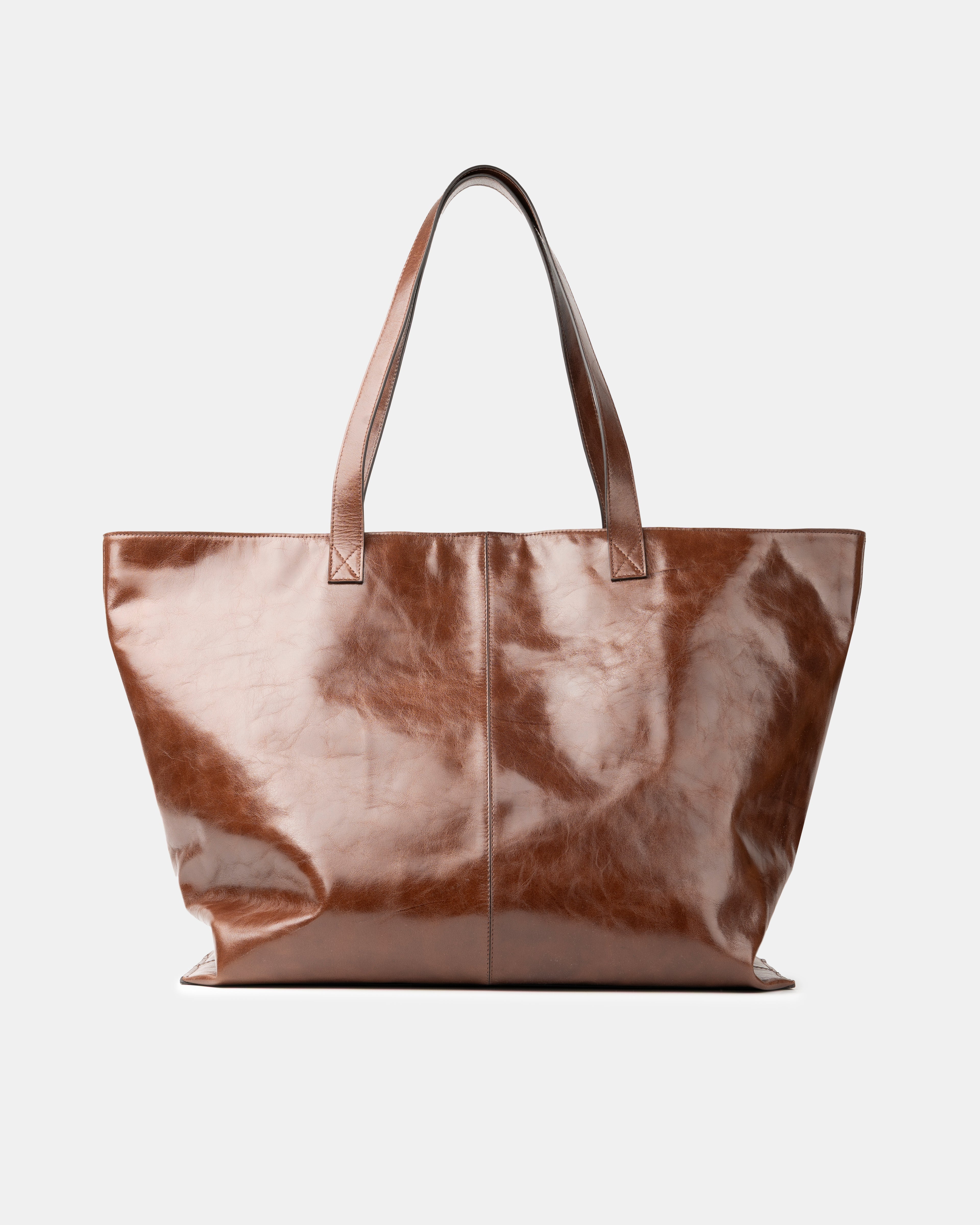 Maxi Leather Tote Bag - Cognac Brown | Pre Order