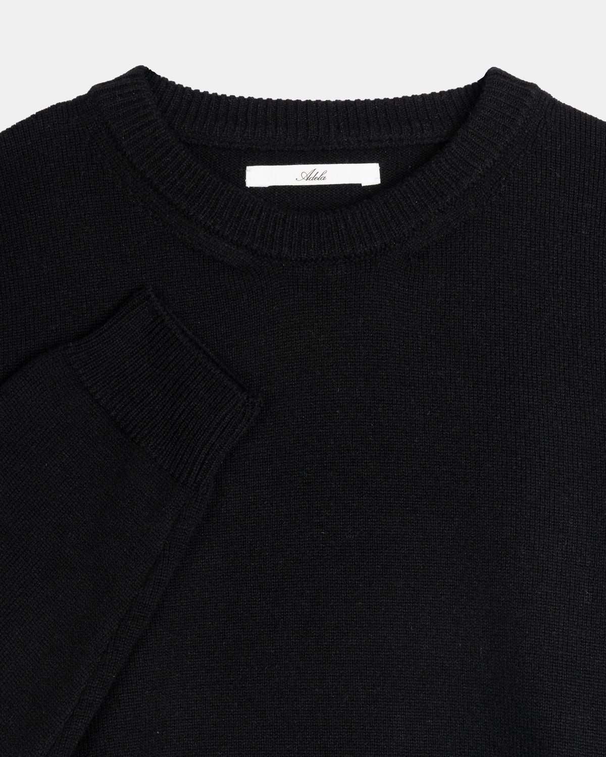 Wool Cashmere Crewneck - Black