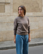Wool Cashmere Crewneck - Taupe