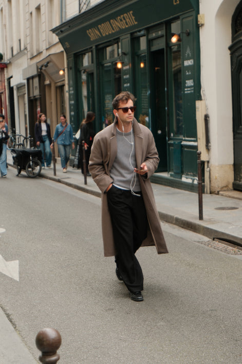 Wool Cashmere Coat - Taupe