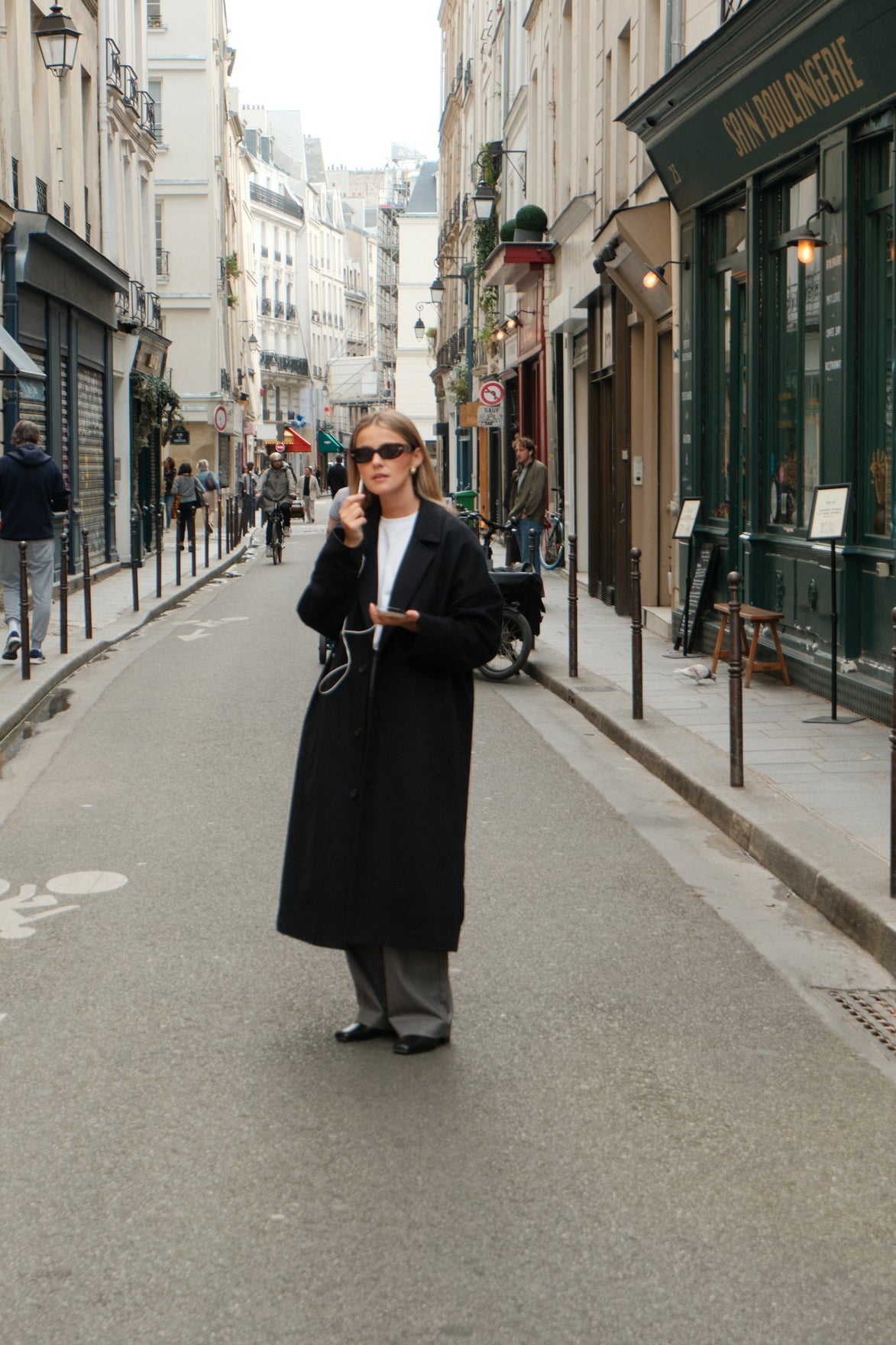 Wool Cashmere Coat - Navy | SAMPLE