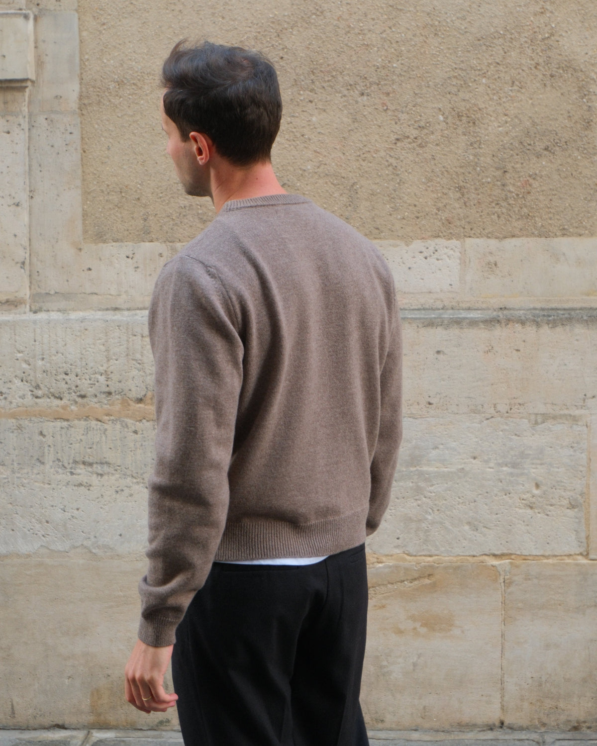 Wool Cashmere Crewneck - Taupe