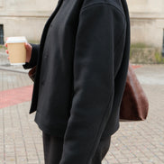 High Collar Wool Jacket - Black | Pre Order