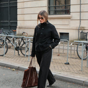 Signature Wool Pleated Trousers - Black