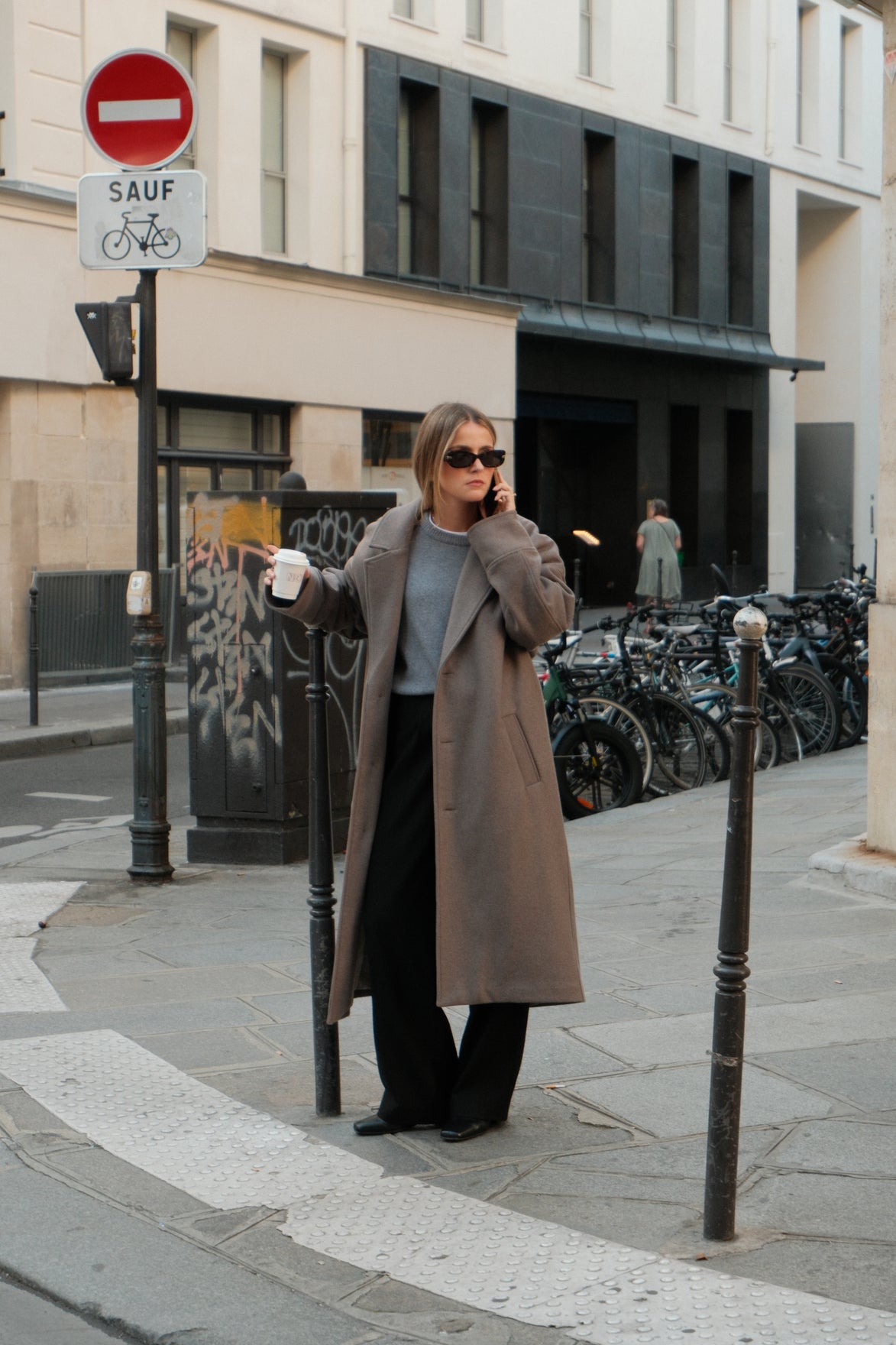 Wool Cashmere Coat - Taupe | SAMPLE