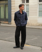 Signature Wool Pleated Trousers - Black