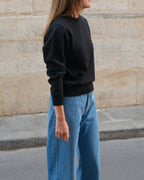 Wool Cashmere Crewneck - Black