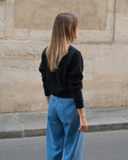 Wool Cashmere Crewneck - Black