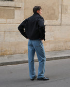 High Collar Wool Jacket - Black