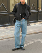 High Collar Wool Jacket - Black