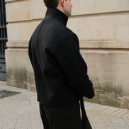 High Collar Wool Jacket - Black | Pre Order