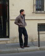 High Collar Wool Jacket - Taupe