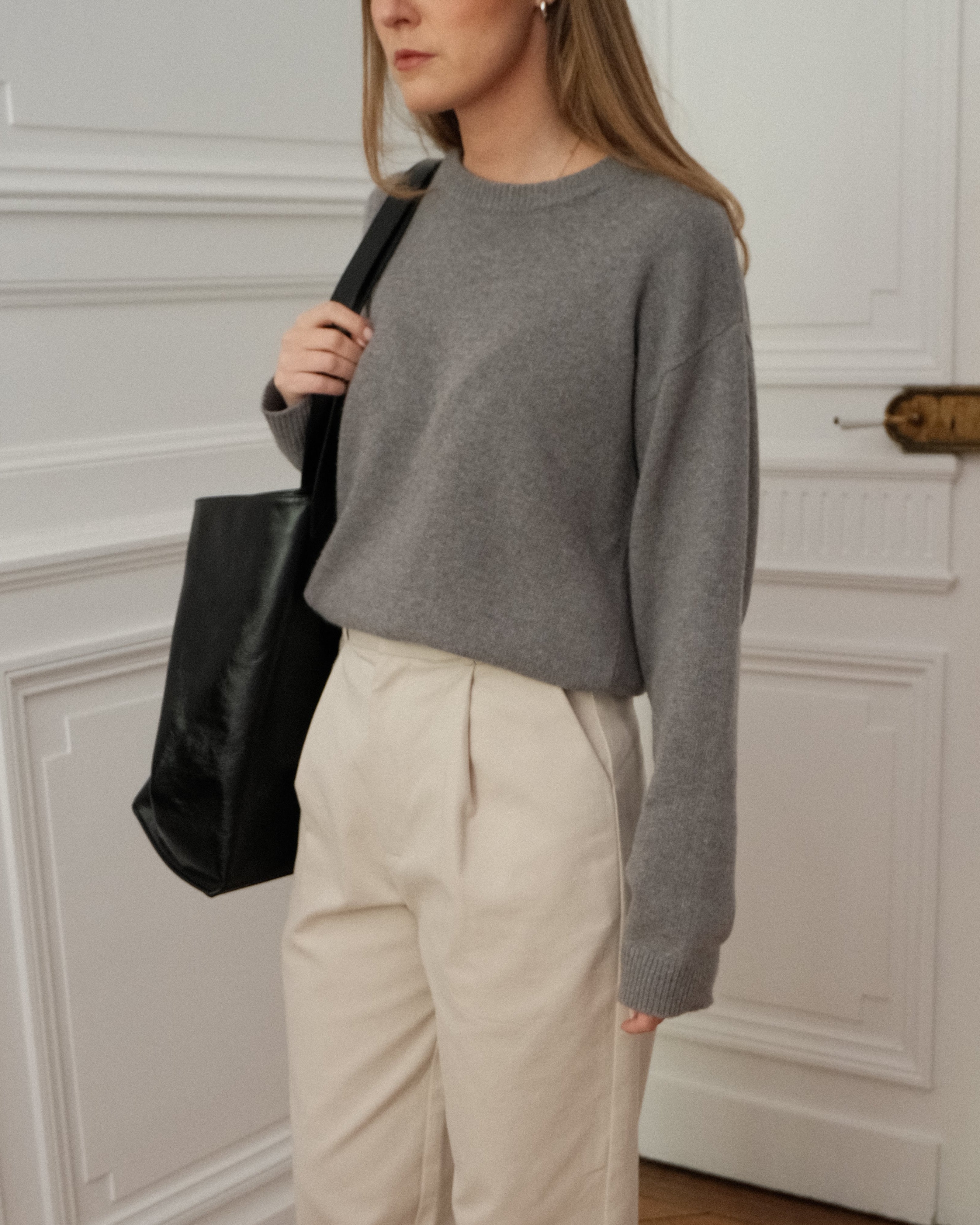 Wool Cashmere Crewneck - Grey | Final Sale