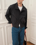 High Collar Blouson Jacket - Navy